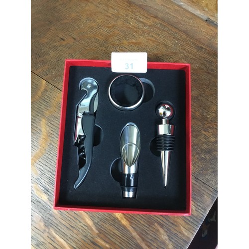 31 - Stainless Wine Corkscrew, Beer Bottle Opener Set With Seahorse Knives and Foil Cutter