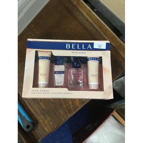 33 - Bella Pour Femme Gift Set Includes Body Mist, Perfume, Shower Gel and Body Lotion