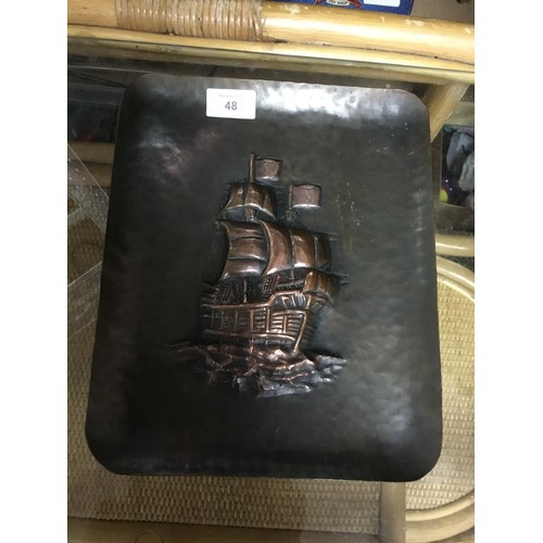 48 - Vintage Sailing Ship Plaque