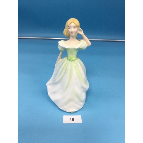 18 - Vine China Lady in a Green Dress Figurine