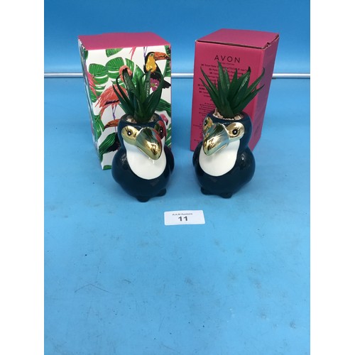 11 - Avon Toucan Planters x2