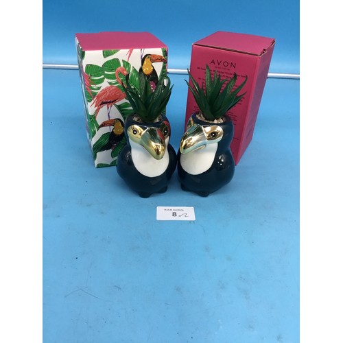 8 - Avon Toucan Planters x2