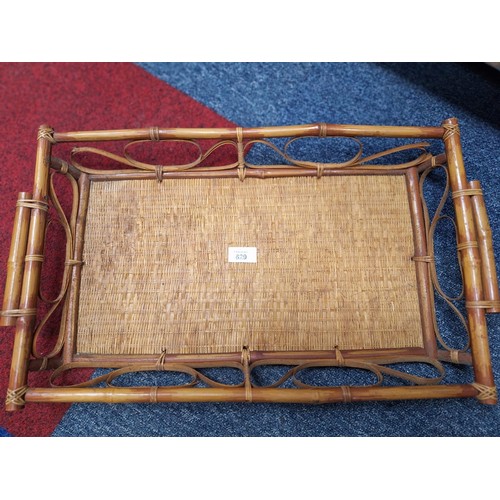 629 - Vintage/Antique Original Bamboo Tray 22