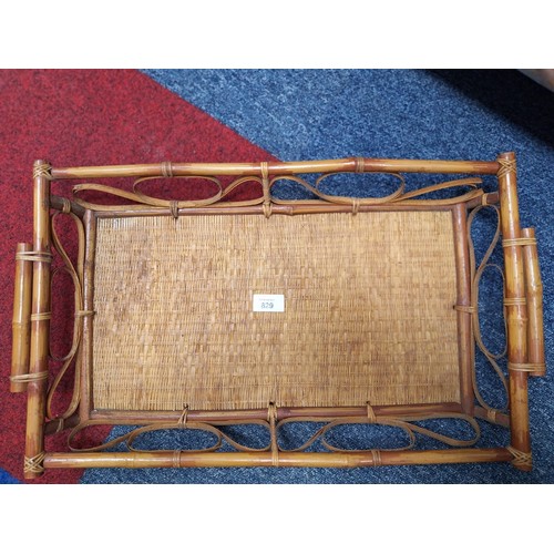 629 - Vintage/Antique Original Bamboo Tray 22