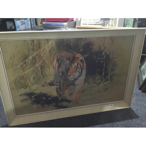 135 - Leonard Pearson Framed and Signed Tiger Print