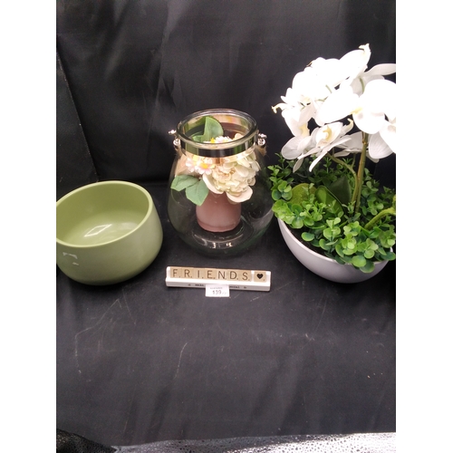 139 - Group of Household Items x4 To Include Flower Displays and a Friends Plaque