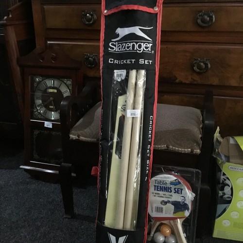 222 - Slazenger Cricket Set and a Table Tennis Set