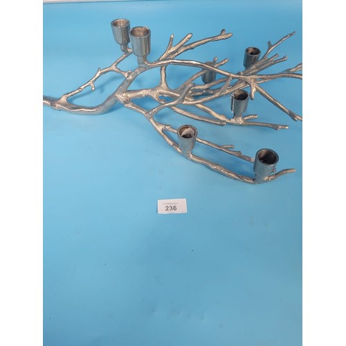 236 - 7 Branch Stag Horn Metal Candelabra