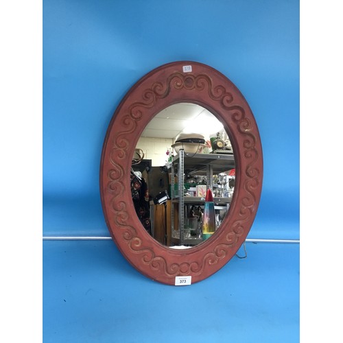 373 - Old Carved Wooden Framed Mirror