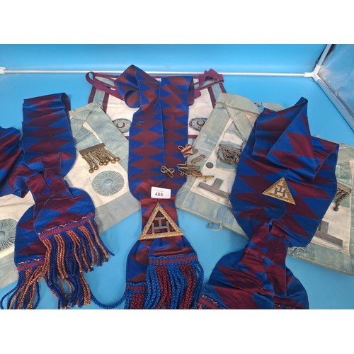 485 - Vintage Masonic Bags, Sashes and Regalia