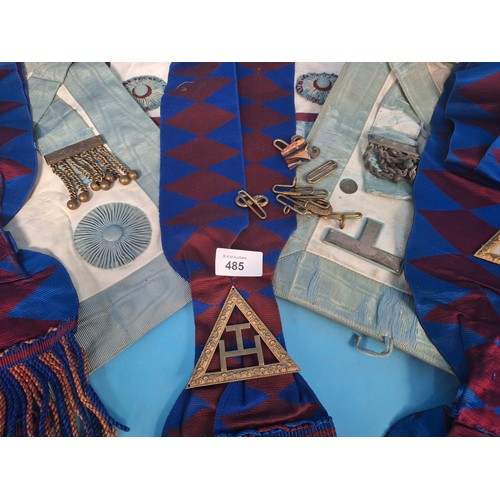 485 - Vintage Masonic Bags, Sashes and Regalia