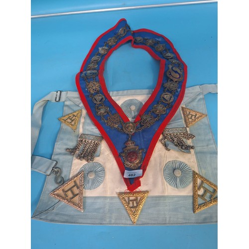 482 - Vintage Rare Masonic Regalia Sash From The Princess Beatrice Lodge, Bag and Badges