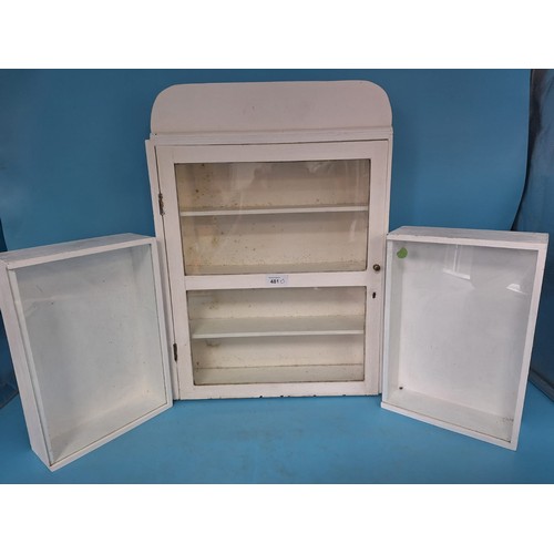 481 - Display Boxes/Cases With Glass Sliders and an Old Medicine Cabinet