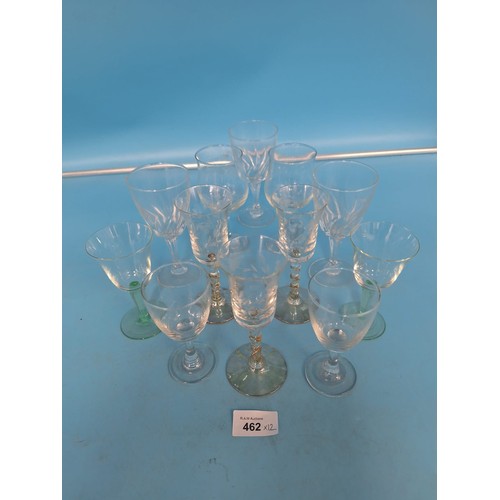 462 - Vintage/Retro Glasses x12 Some Are Coloured To Include Sherry, Port and Brandy