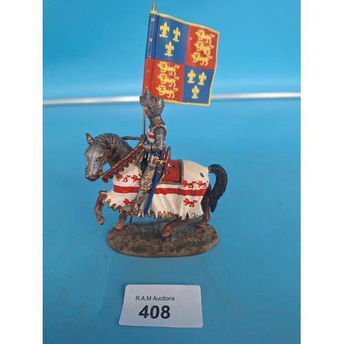 408 - Del Prado Collectable Knight On a Horse In Solid Lead/Pewter Marked To The Base