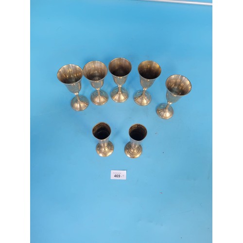 469 - Brass x7 To Include Flutes x5 and Two Candle Holders