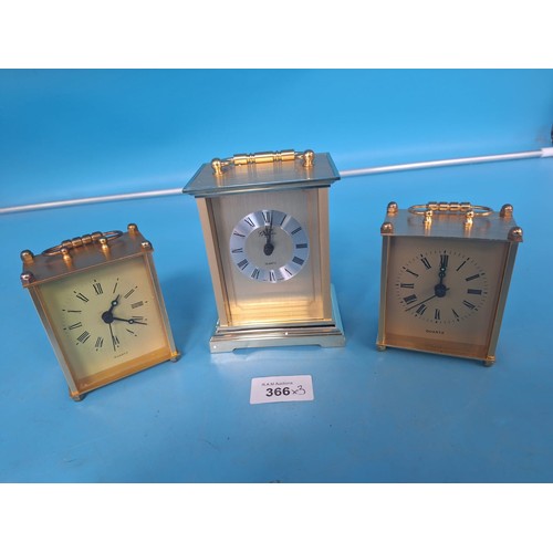 366 - Retro/Modern Carriage Clocks x3