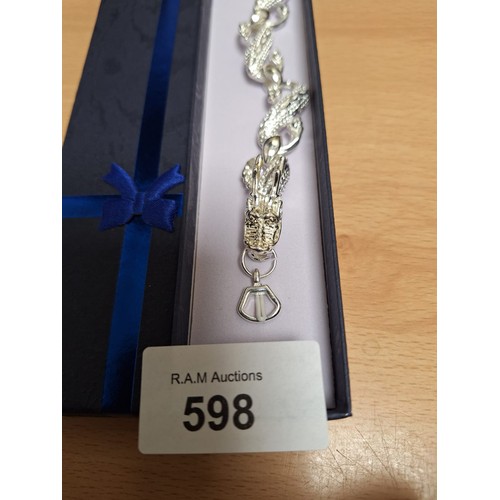 598 - Boxed 925 Silver Dragon Bracelet