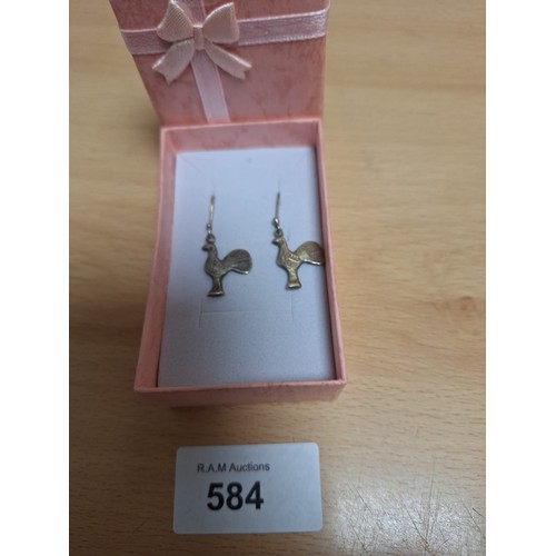 584 - Boxed 925 Silver Bird Earrings