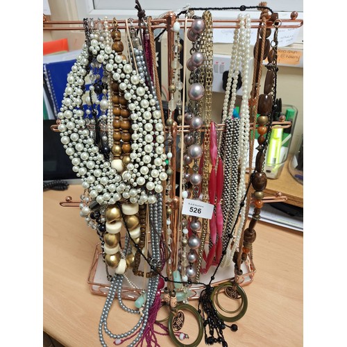 526 - Stand of Fashion and Vintage Jewellery To Include Wood, Beads, Hippy Style Necklaces Etc