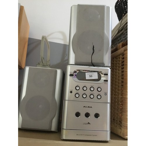 50 - Alba Micro Hi-Fi System (CD, Tape and Radio) With Remote