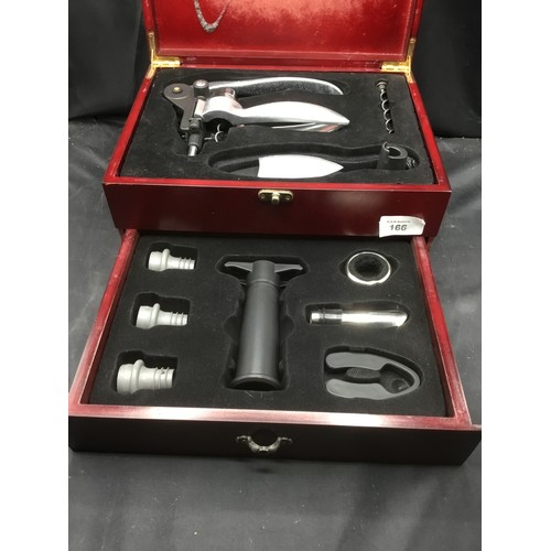 166 - Wine Bottle Opener Cased Corkscrew Set