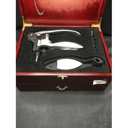 166 - Wine Bottle Opener Cased Corkscrew Set