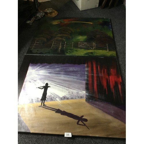 249 - Canvases x2 Signed JR