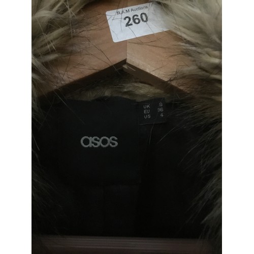 260 - Asos Fur Coat Size 8