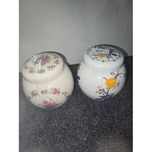 627 - Sadler Lidded Jars x2