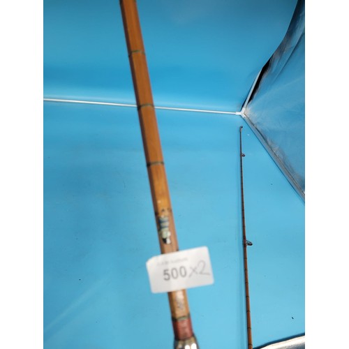 500 - Vintage Bamboo 2 Piece Rod By Black Signed and Numbered Has Wear But In Good Condition