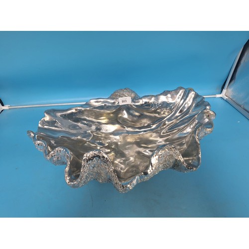 503 - Super Large Chrome Effect Clam Shell 16