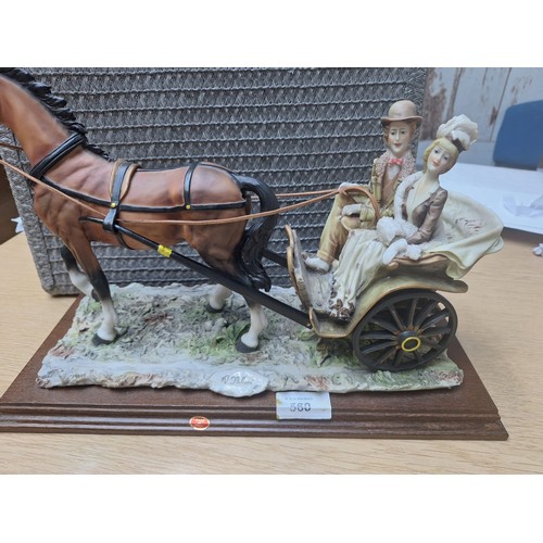 560 - Italian Horse and Cart Signed