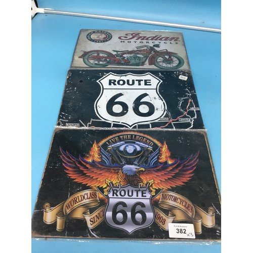 382 - Metal Tin Signs x3