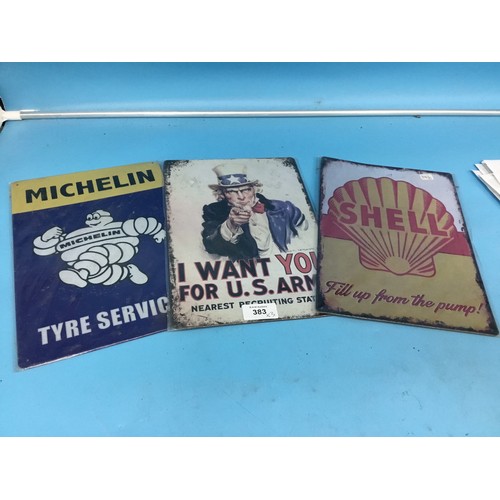 383 - Metal Tin Signs x2