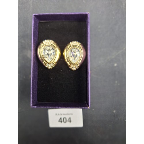 404 - Boxed Vintage Large Stoned Designer Earrings