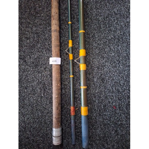 438 - Vintage ER Craddock 3 Piece Fishing Rod