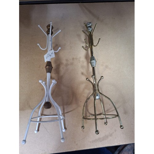 624 - Vintage Brass Jewellery Coat Stands x2