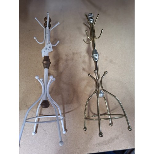 624 - Vintage Brass Jewellery Coat Stands x2