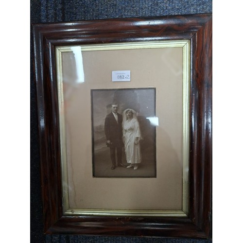 682 - Antique Victorian Picture Frame With Photo and a Framed Chad Stase Print of a Hare