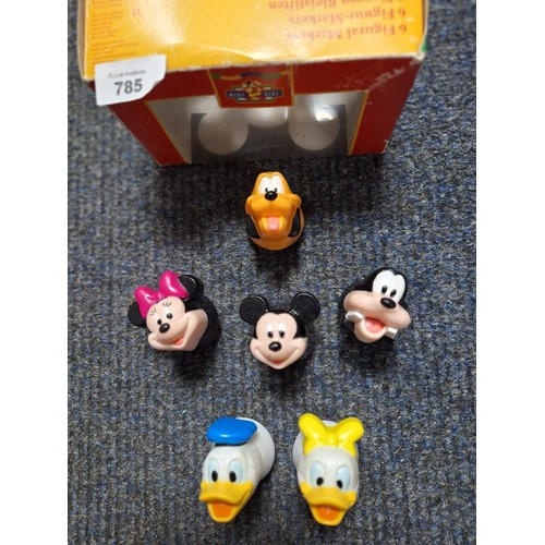 785 - Boxed Disney Figural Markers x6 To Include Mickey, Minnie, Pluto, Donald, Daisy and Goofy