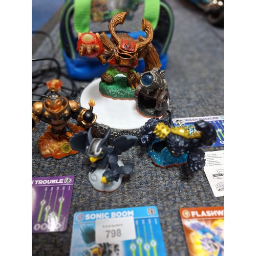 798 - Bag Of Skylanders Figures and a Stand