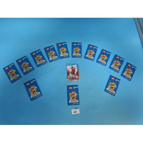 605 - 13 Packs of Lego Cards and 1 Pack of Iron Man Cards