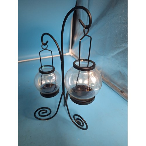 598 - Lamps x2, Metal Vase and Tealight Lamps x2