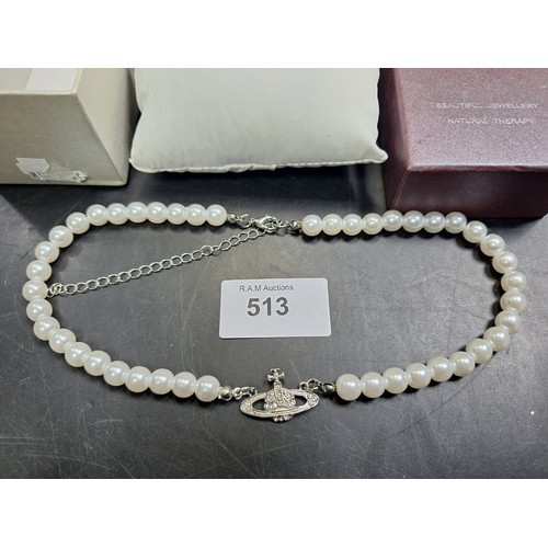 513 - Boxed Vivienne Westwood Pearl Style Necklace