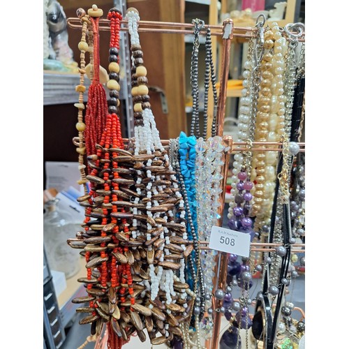 508 - Large Stand of Tribal Fashion and Vintage Jewellery (stand not included)