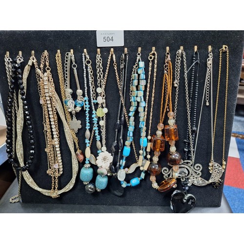 504 - Stand of Fashion and Vintage Necklaces, Bracelets Etc (stand not included)