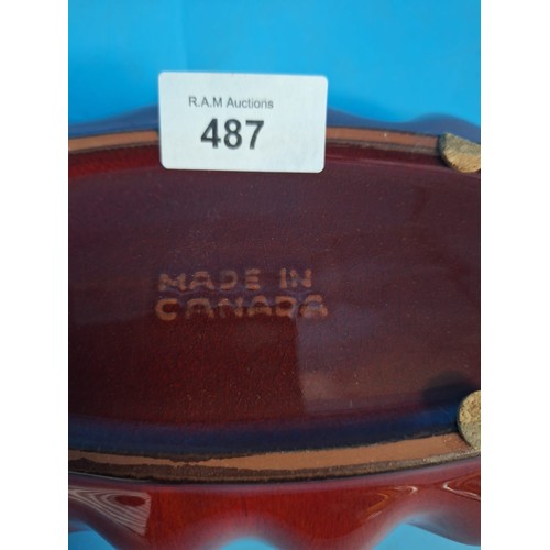 487 - Canadian Majolica Art Pottery Tray 14