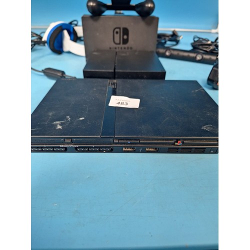 483 - Nintendo Switch Accessories and a PS2 Console With Leads and Headset