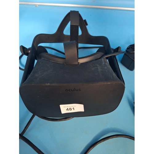 481 - Boxed Occulus Headset and Two Wireless Sensors